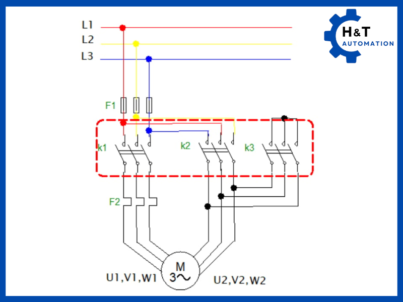 Mạch khởi động mở (Open Transition Star-Delta Starter)