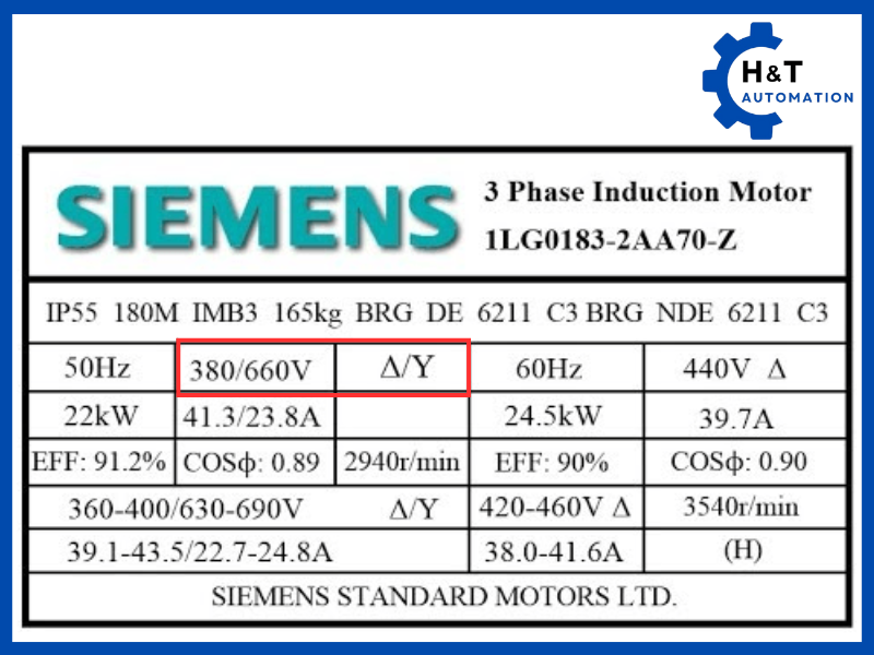 Động cơ khởi động sao-tam giác, điện lưới 3 pha 380V