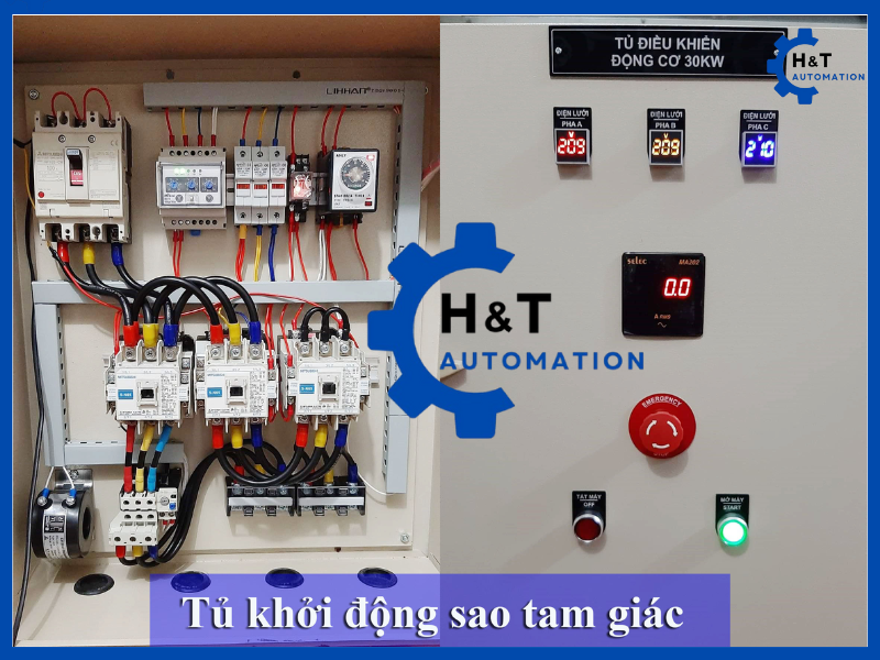 Tủ điện khởi động sao-tam giác thực tế